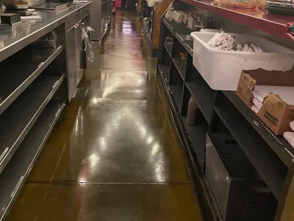 Restaurant kitchen floor waxing