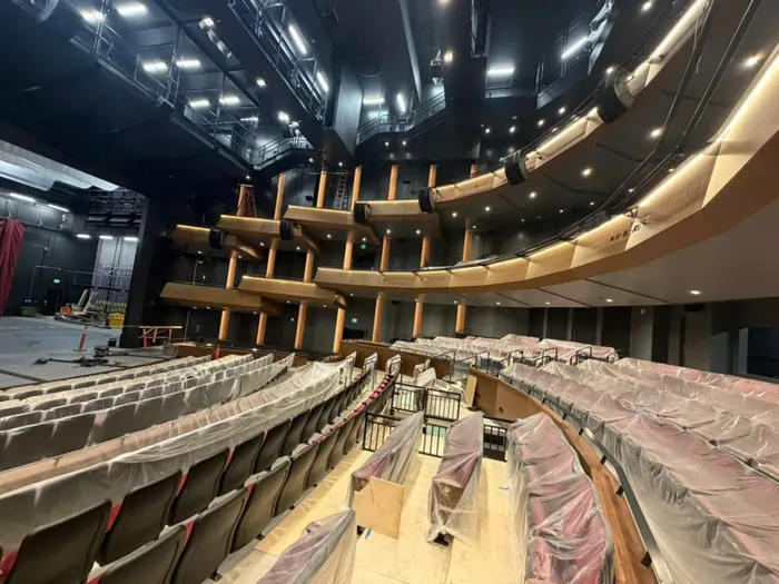 Wide view of the empty stage floor